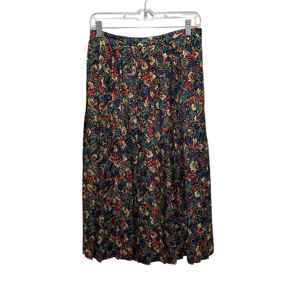 Anne Crimmins for Umi Collections Vintage Pleated Silk Skirt Size 8